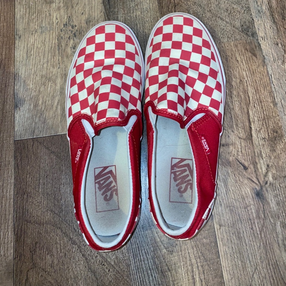 Red Checkered Vans